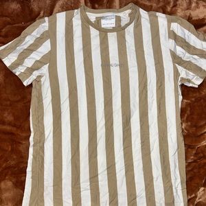 denim & flower striped tshirt